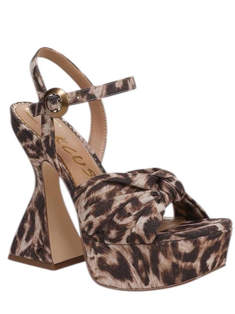 Circus NY by Sam Edelman Audrea Leopard Sandals Sz 8 Ankle Strap Platform NWOB
